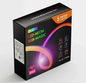 LED Smart Neon Strip Package Operation:USB power supply+ remote control + Surplife APP control+Music Sync Size:7*14mm Voltage:5V Color:RGB Package:Colorbox Packing