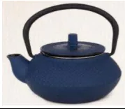 0.3L cast iron teapot -blue/black