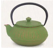 0.7L cast iron teapot -green/gold