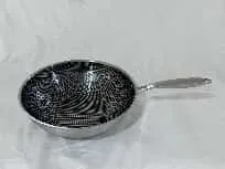 DM-02 One-Ply 1.2mm Inside Etching Outside matte finish Wok without lid