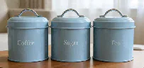 set of 3 round canister(blue)