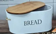 oval bamboo lid bread bin
