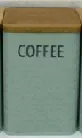 embossed square sage canister coffee