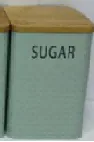 embossed square sage canister sugar