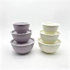 04 Thick Korean-style double-sided powder coating Salad bowl with PE lid (Surface coating) PE bag+master box